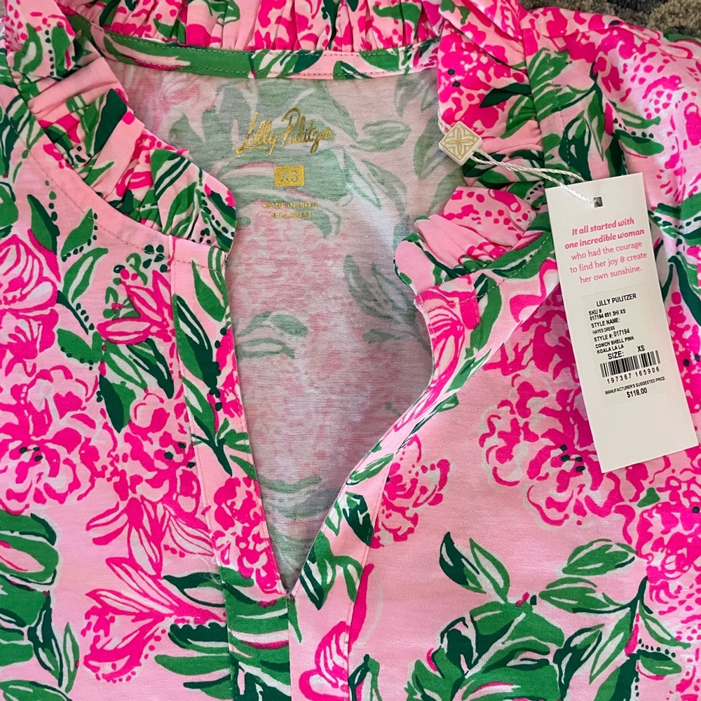 Lilly Pulitzer Pink and Green Floral Blouse